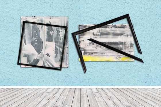 "Wrecked For You" - Save As A Series - Original PMS Mixed Media Assemblage Sculptural Paintings On Wooden Frame Pieces and Panels - 78 x 36 inches
