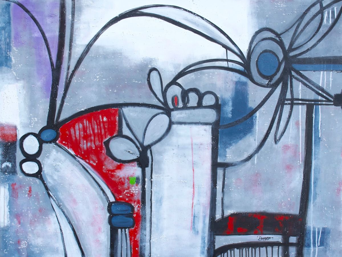 Geometric Abstract Painting By Poovi Art, 48 X 36", The Change Of Life, Original Artwork