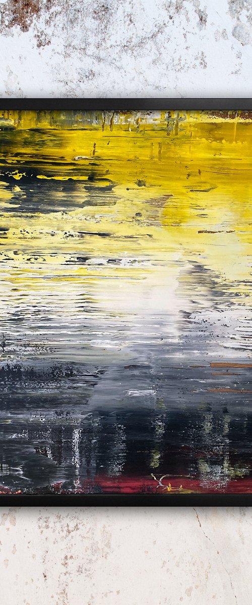 "Swarm of Bees" - Original PMS Abstract Acrylic Painting On Plexiglass, Framed - 26" x 26" by Preston M. Smith (PMS)