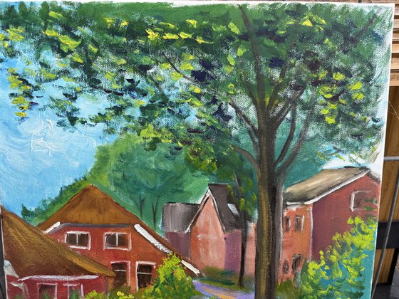 The sunny summer day in Dalen