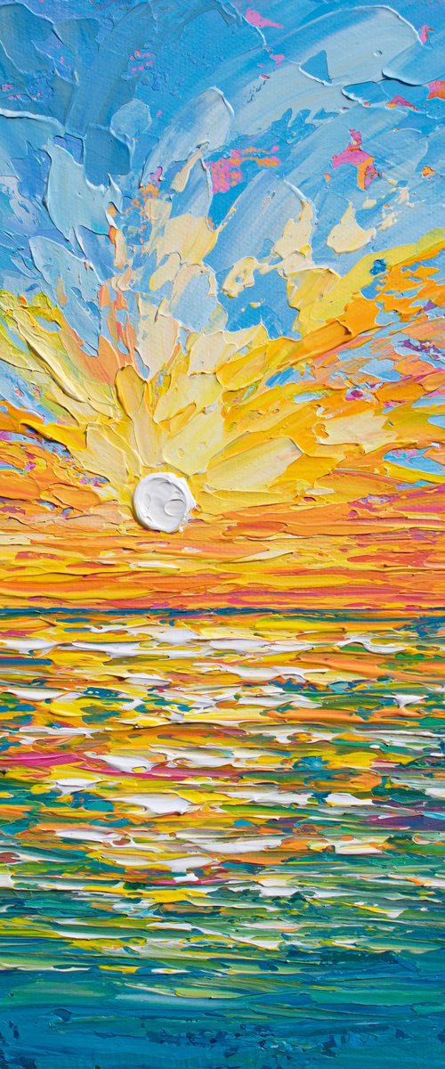 Sunset over the sea- Original Acrylic Painting on Canvas by Olga Tkachyk