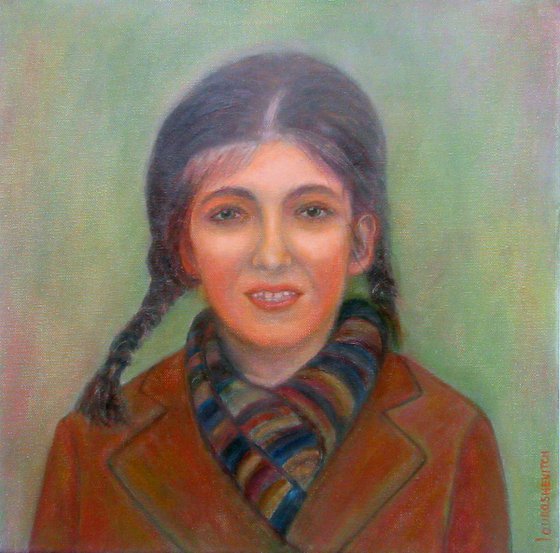 Custom Oil Portrait on Demand,Commission Unique Self Portrait,Woman Man Kid Girl Oil Painting from Photo,Personalized Art Gift,Realism Style 15,8x15,8 in.(40x40 cm)