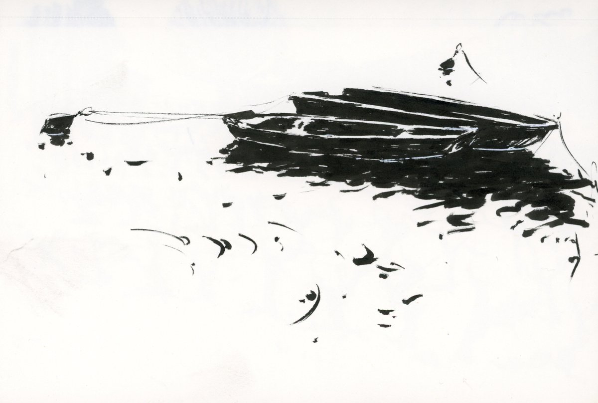 Boats of the Loire. Drawing #6. by Tatyana Tokareva