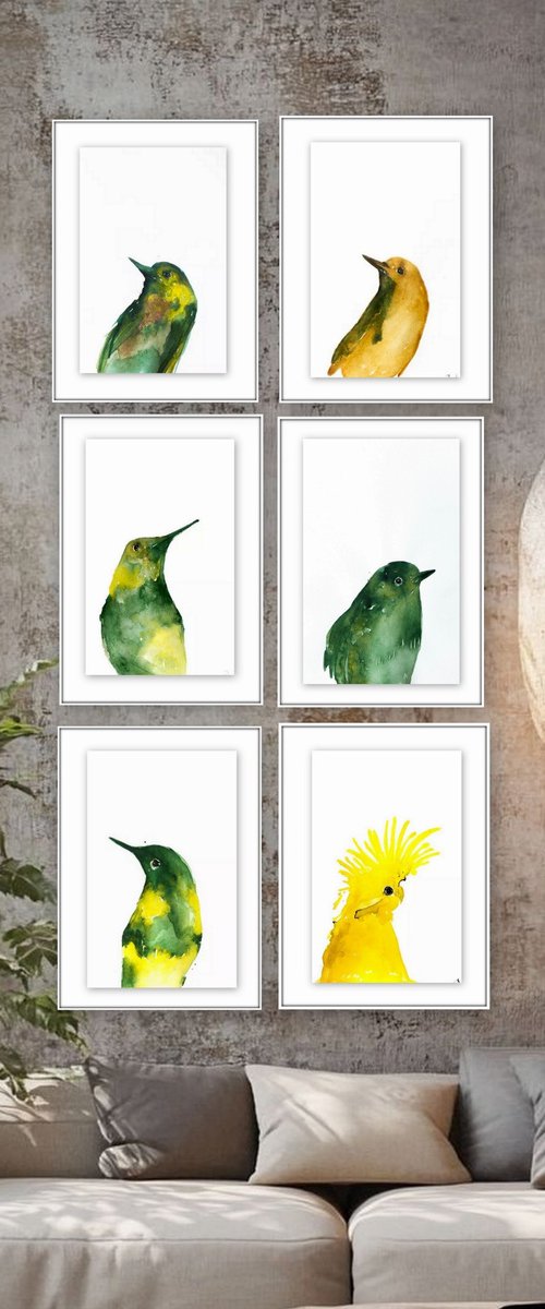 Birds, Set of 6 by Nadia Moniatis