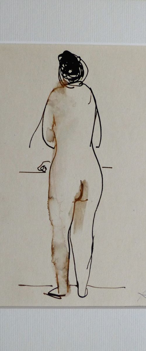 Standing Nude, framed and ready to hang 18x24 cm by Frederic Belaubre