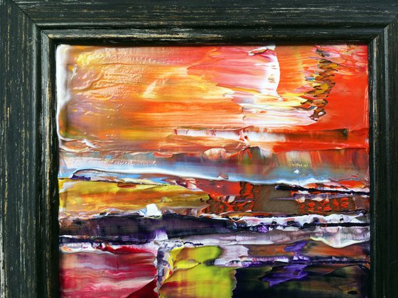 "Cobbled Together" - FREE USA SHIPPING - Original PMS Micro Painting On Glass, Framed - 8 x 10 inches