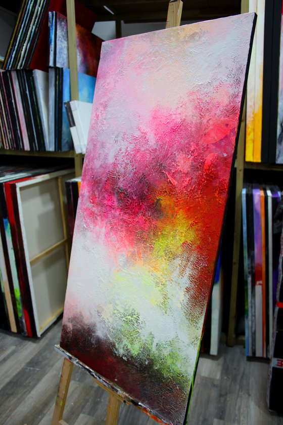 150x100cm. / Abstract Painting / 3 in 1 / Full Bloom