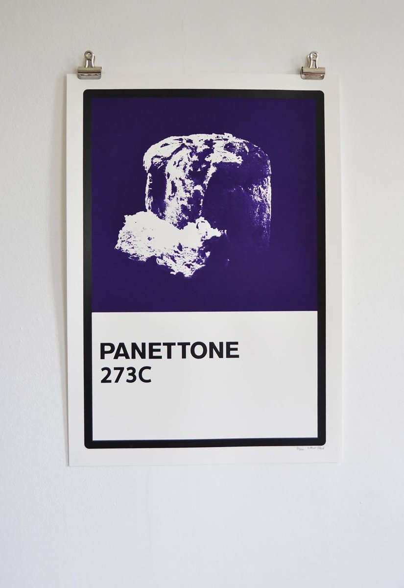 Graphic Screenprint , Panettone 273C By Colour Black, 14 X 20, Artwork For Sale On Artfinder