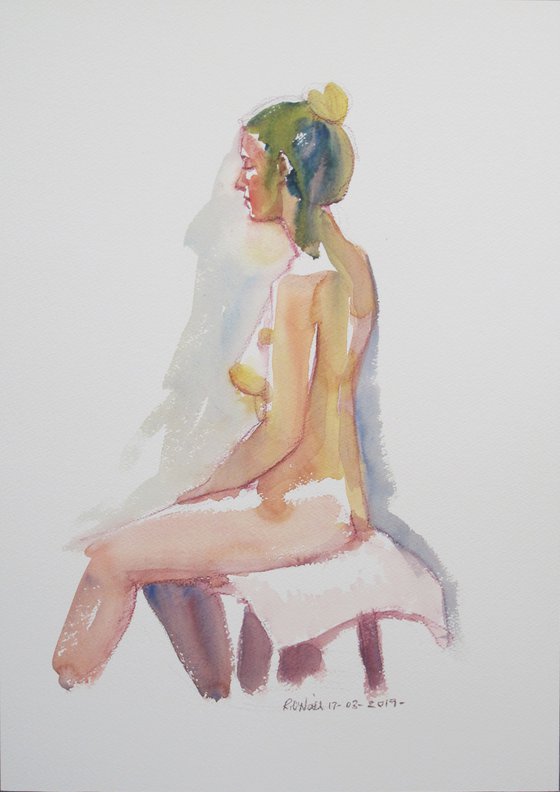 seated female nude