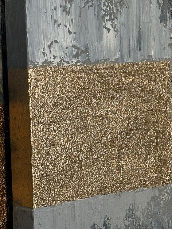 Architectural Ember. Grey Beige Gold Textured