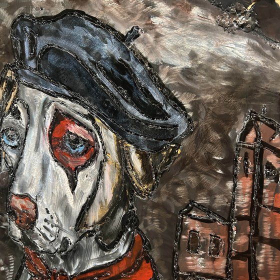 Wall sculpture - Dog basque