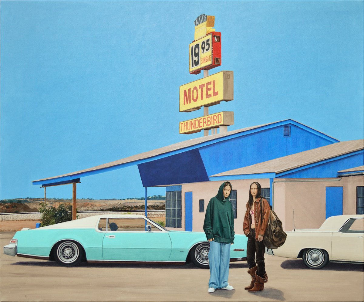 Photorealistic Portrait Acrylic Painting By Nataliya Bagatskaya, 35 X 30", Portrait "Meeting", Original Artwork