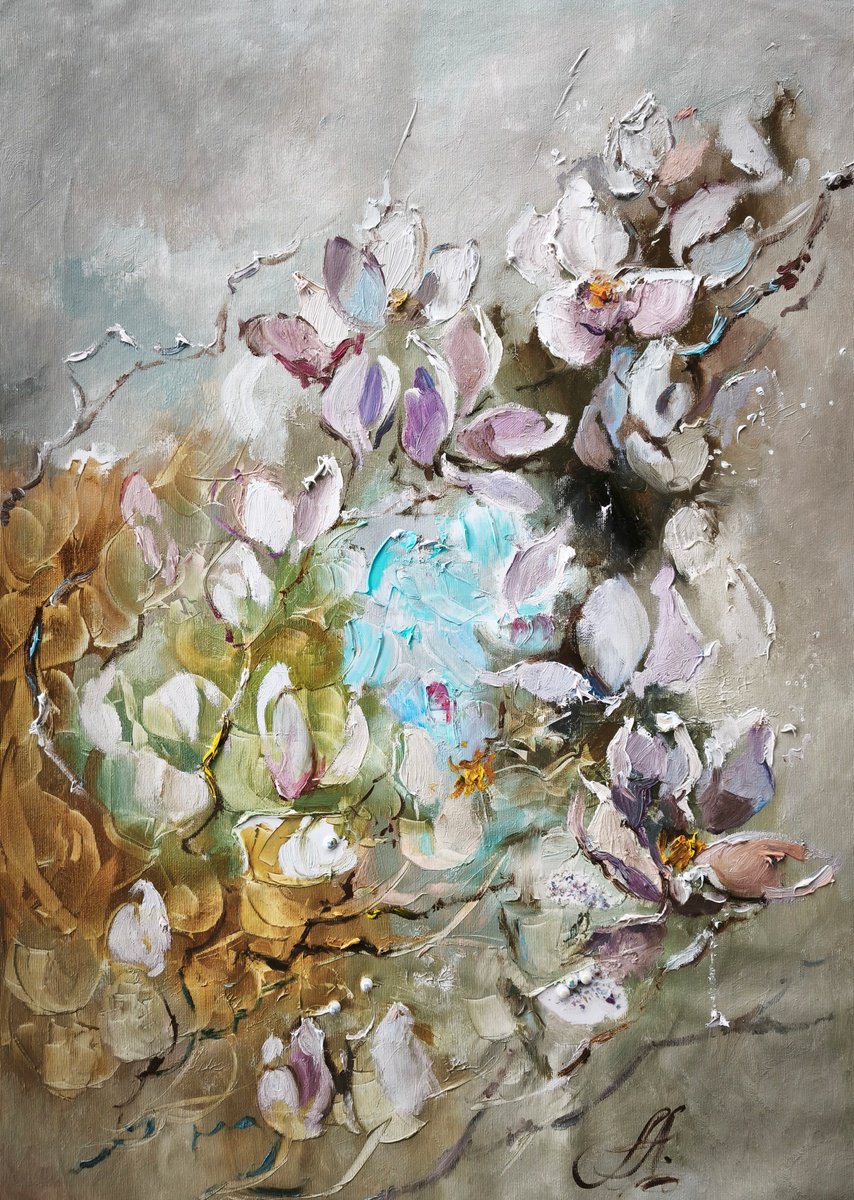 Impressionistic Painting , Eleganza In Fiore By Annet Loginova, 21 X 29, Artwork For Sale On Artfinder