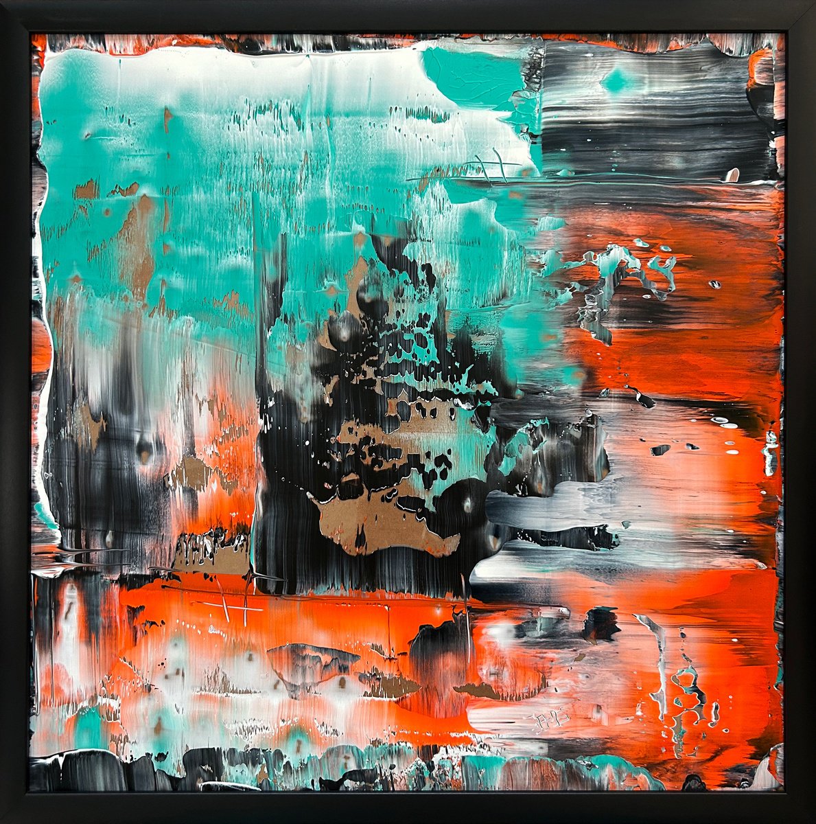 Expressive Abstract Acrylic Painting By Preston M. Smith (Pms), 26 X 26", "Carte Blanche", Original Artwork