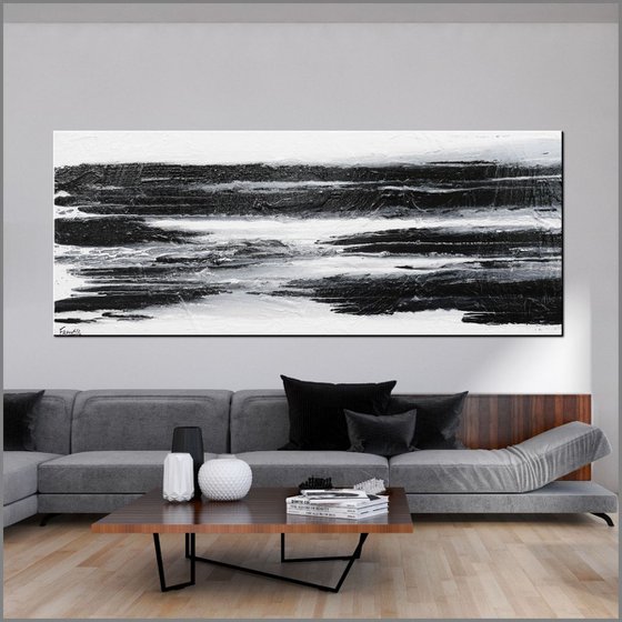 Minimal Horizon 240cm x 100cm Huge Texture Abstract Art