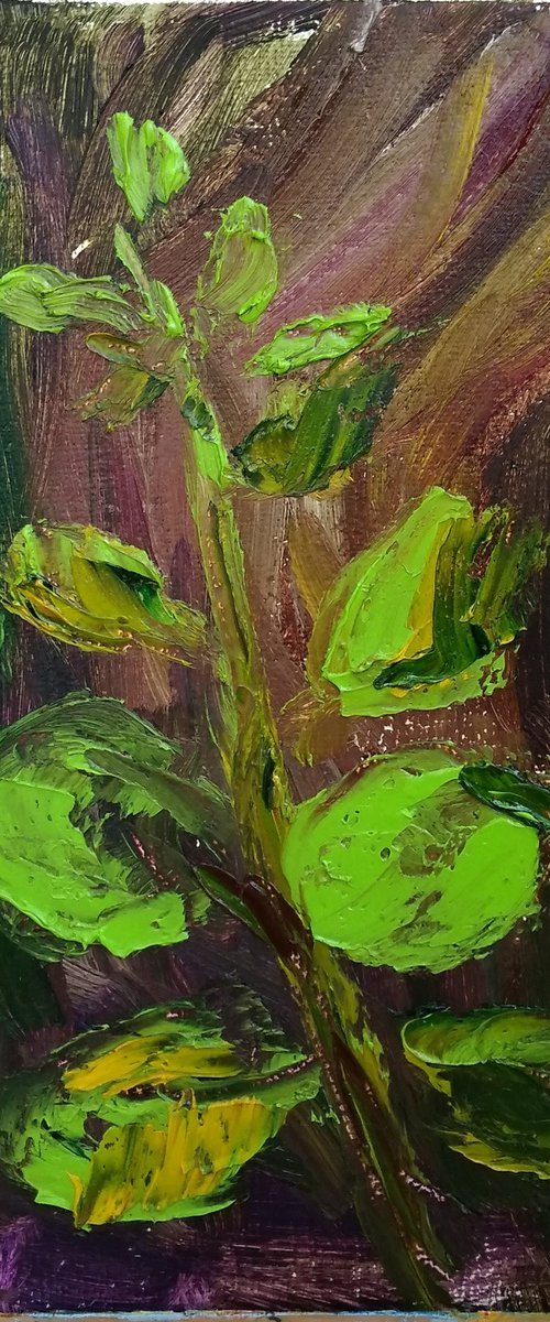 Young tree. Pleinair painting by Dmitry Fedorov