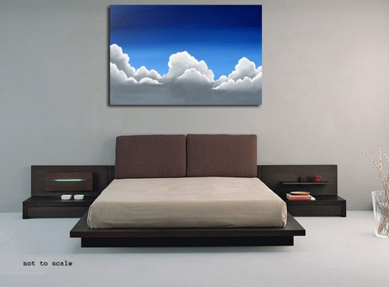 original large painting wall canvas art -Cloudbase- 24 x36 inches original sky painting