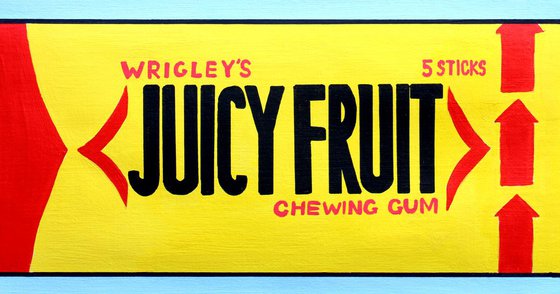 Juicy Fruit Chewing Gum Pop Art Painting On Paper