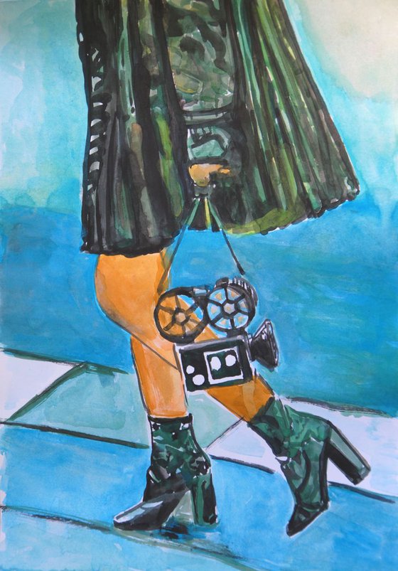 Girl with camera WRCL  / 37.7 X 26.3 cm