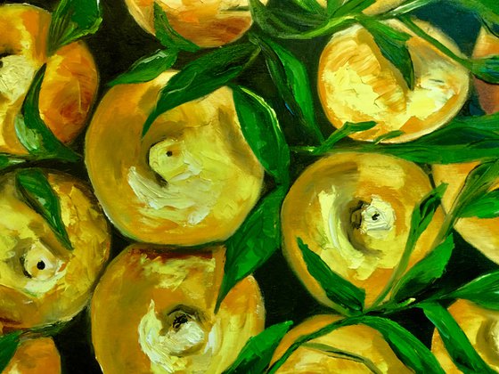 Lemons, oil painting, still life