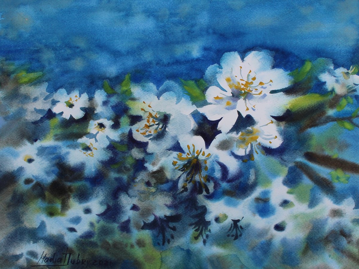 Bloom- original watercolor by Nadiia Dubei