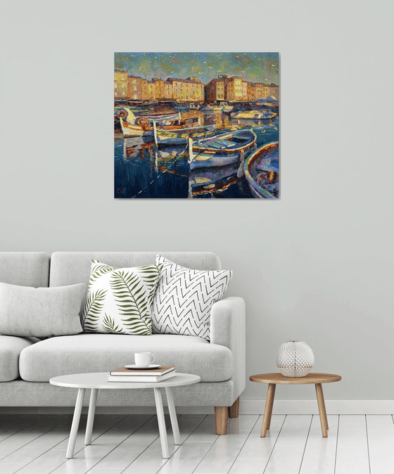 ""Boats at the pier""