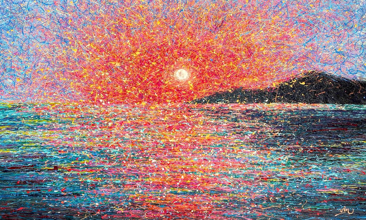 Abstract Landscape Acrylic Painting By Nadiia Antoniuk, 79 X 51", Before The World Breathes, Original Artwork