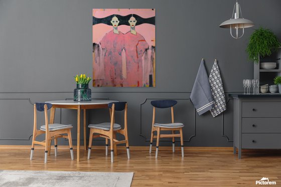 My Red — Twin Figures in Pale Pink