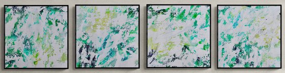Beyond the sea no. 17820 - set of 4 green abstract