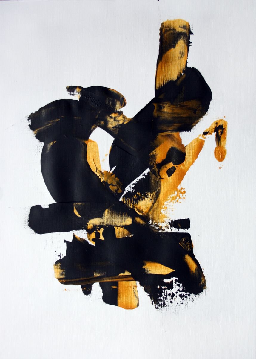 Expressive Abstract Acrylic Painting By Salana Art / Svetlana Samovarova, 12 X 17", Expression Iii, Original Artwork