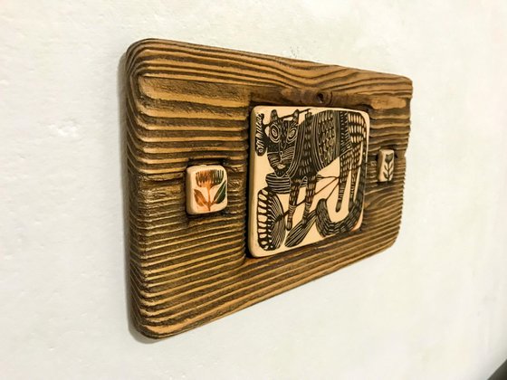 Ceramic panel "Tiger"  26x15x1.8cm