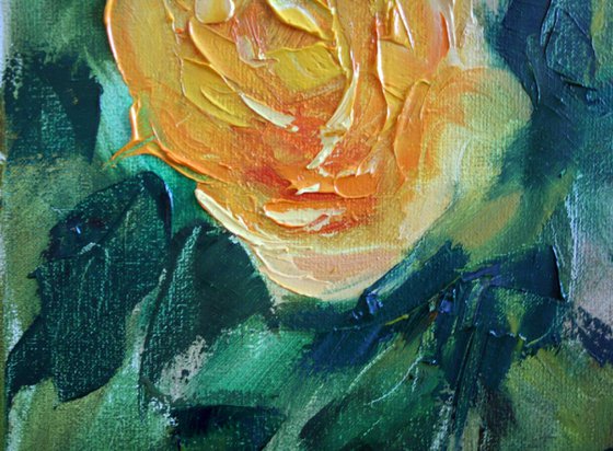 Roses.  Painting created with a palette knife / ORIGINAL PAINTING