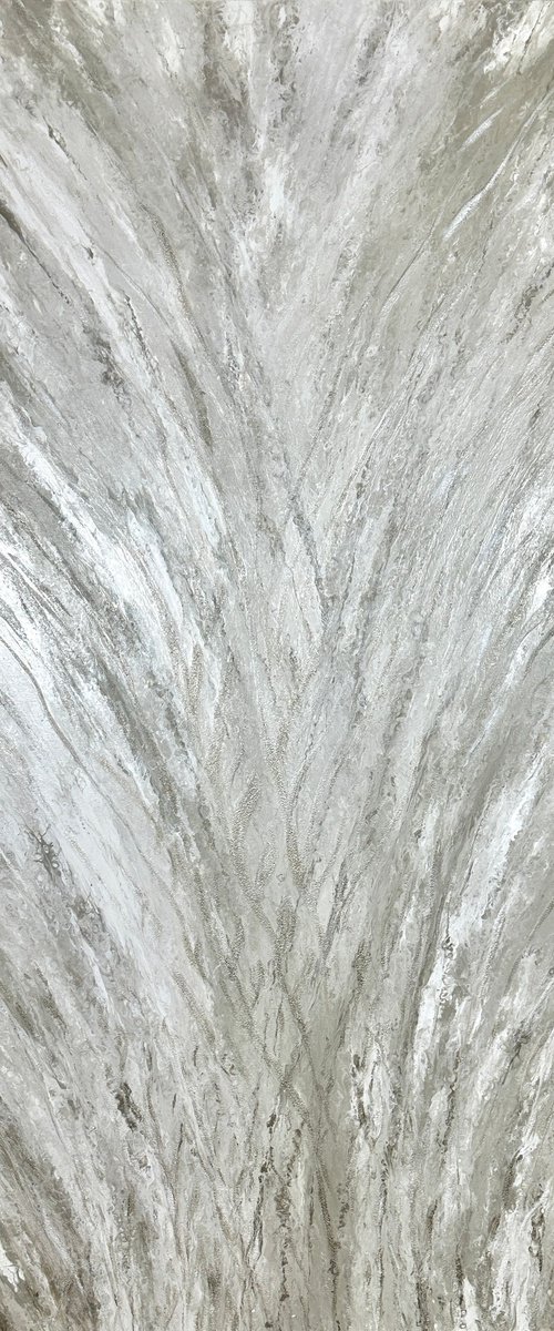Lien — Silver Grey Textured Abstract by Turik&Art