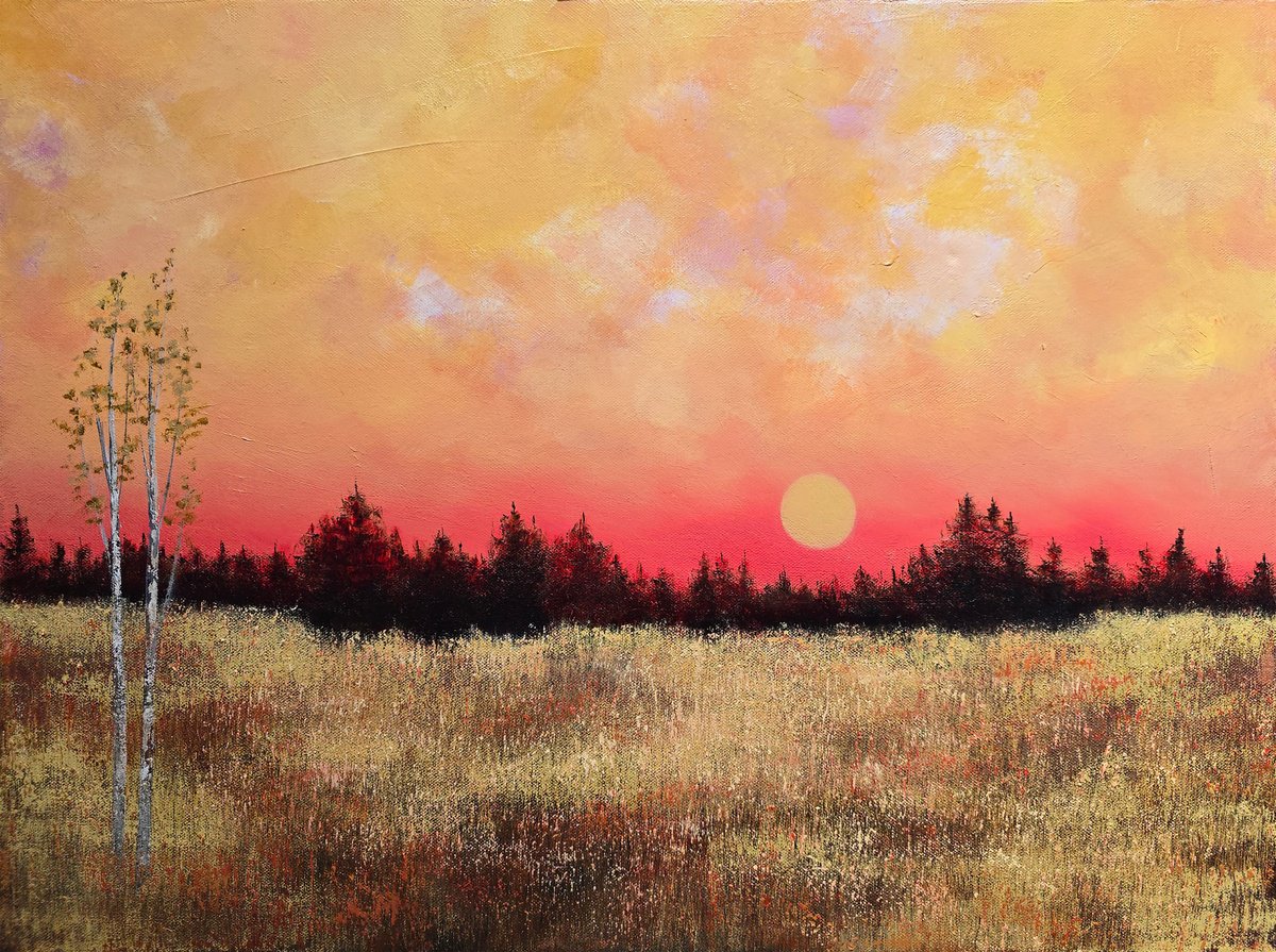 Impressionistic Landscape Oil Painting By Faith Patterson, 24 X 18, Tell The Moon, Original Artwork