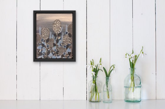Bulbs and Blooms Blue FRAMED - CZ20022