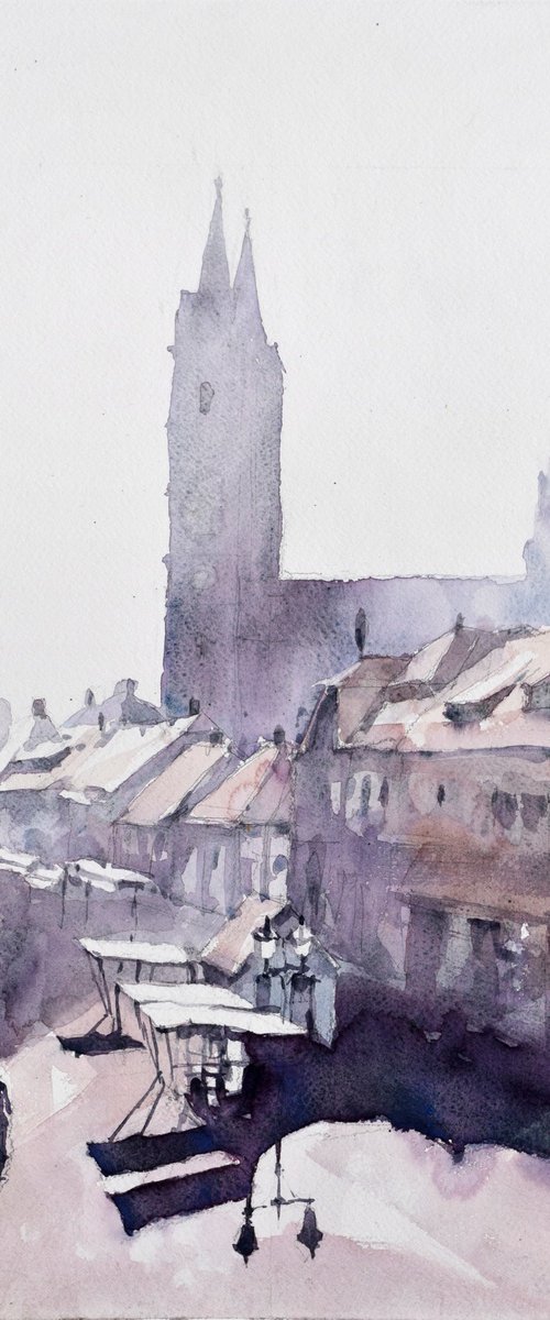 Impression with cathedral by Goran Žigolić Watercolors