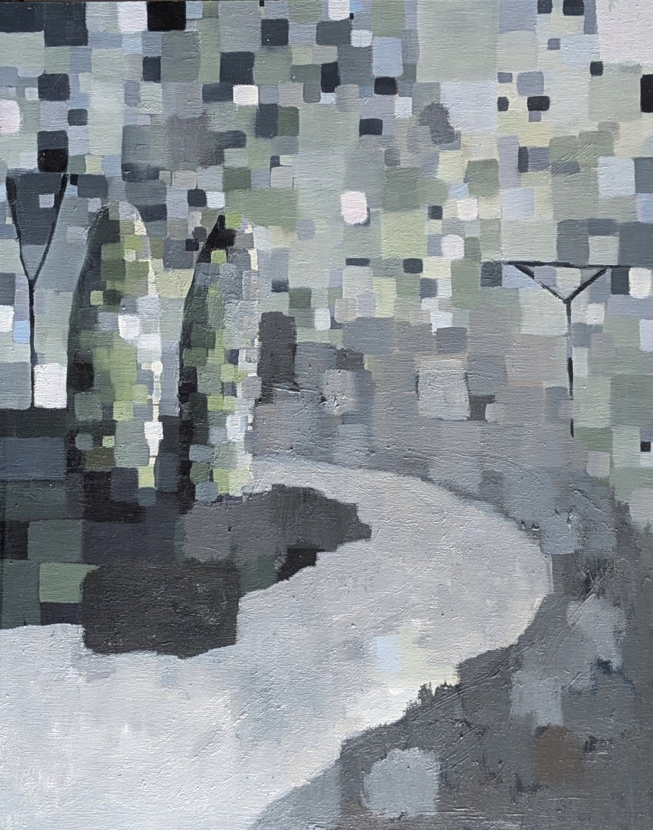 Geometric Abstract Oil Painting By Anna Jannack, 16 X 20, Camino Xxii, Original Artwork