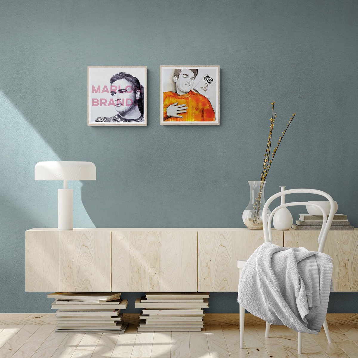 Expressive Portrait Watercolour By Manel Villalonga, 12 X 12", Morrissey & Brando, Original Artwork