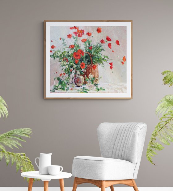 Still life with poppies