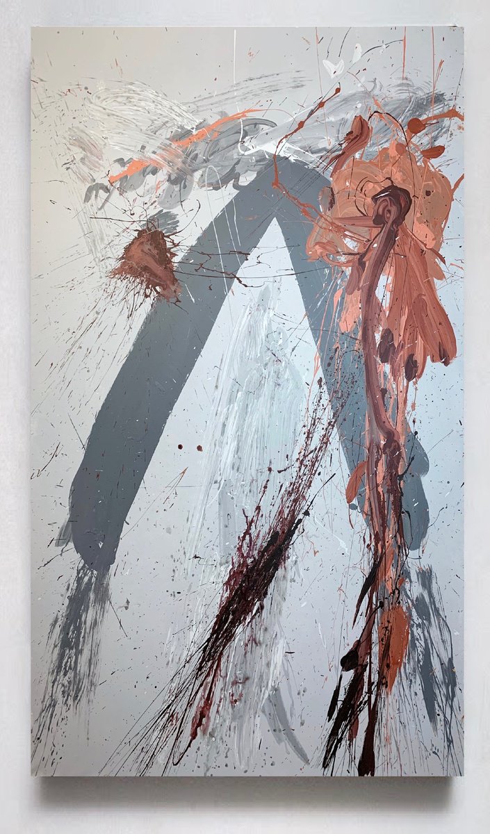 Abstract Acrylic Painting By Rosi Roys, 47 X 79", Color 43, Original Artwork