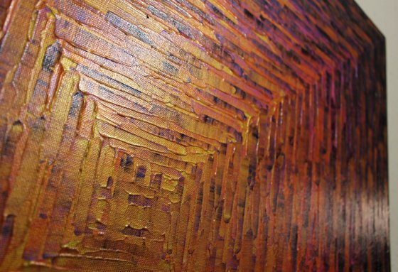 Large gold orange pink square gradient