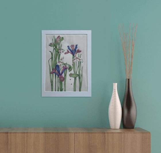 Purple Botanical Irises