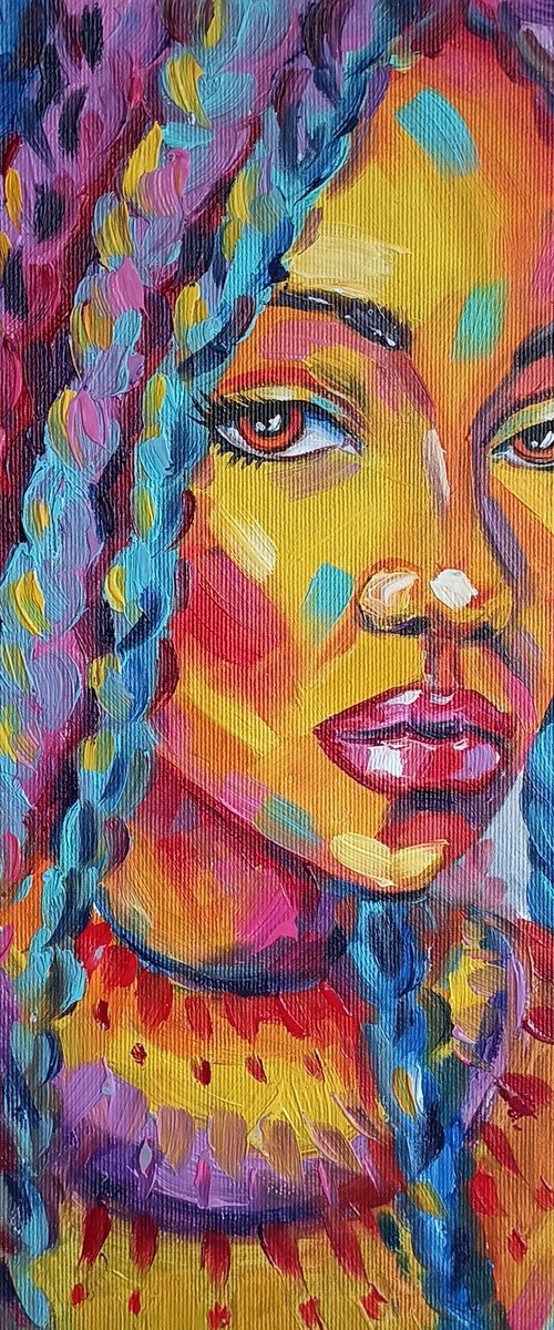 Sparkle in the eyes - portrait, oil painting, woman portrait, woman, woman face, face oil painting by Anastasia Kozorez