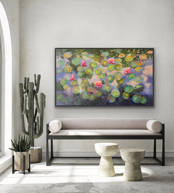 Awakening Heart! Water Lily pond painting