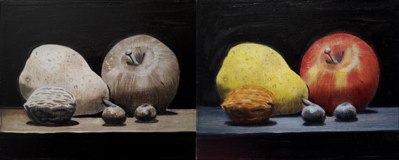 Fruit in chiaroscuro