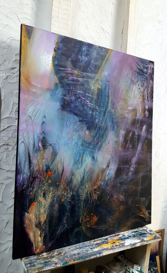 LARGE PAINTING The immanence of a flight minscape lightscape enigma melancolia creation by O KLOSKA