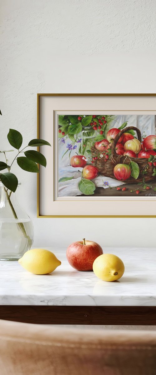 Apples and Wild Strawberries Still Life by Natalia Shaykina