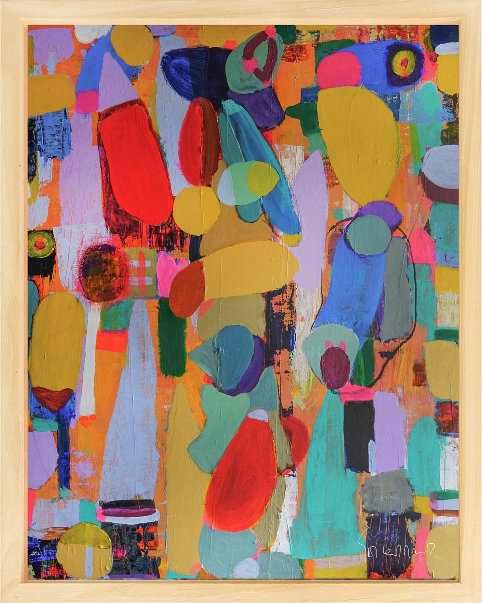 Organic Abstract Acrylic Painting By Geert Lemmers Fpa, 33 X 41, Liberation Of The Mind Opus 34, Original Artwork