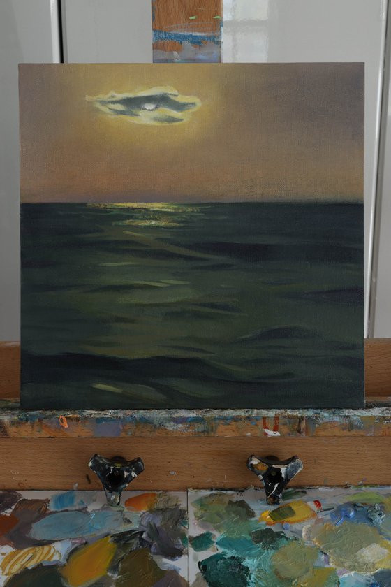 Night cloud over the ocean, Framed