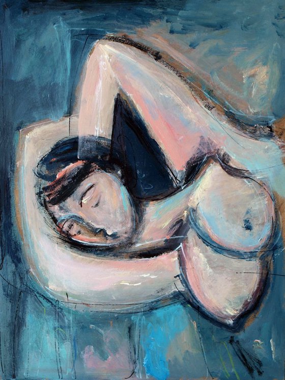 lying naked woman 3 (a Post Picasso comment)